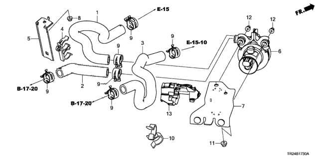 2015 Honda Civic 4 Door MX KL CVT Water Valve Diagram