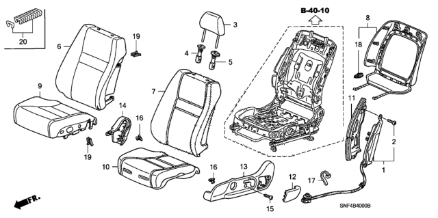 2009 Honda Civic Cover, Left Front Seat-Back Trim (Sienna Beige) (Side Airbag) Diagram for 81521-SNE-A12ZC