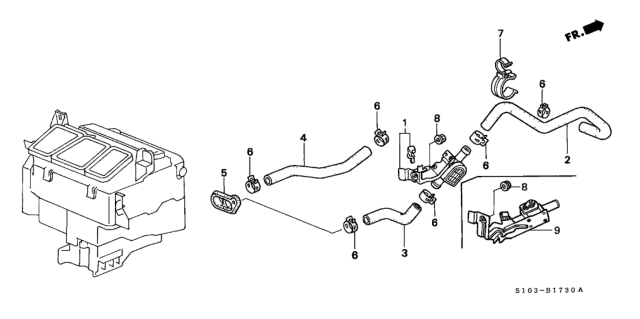 1998 Honda CR-V 5 Door LX (4WD) KA 5MT Water Valve Diagram