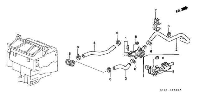 1998 Honda CR-V Water Valve Diagram