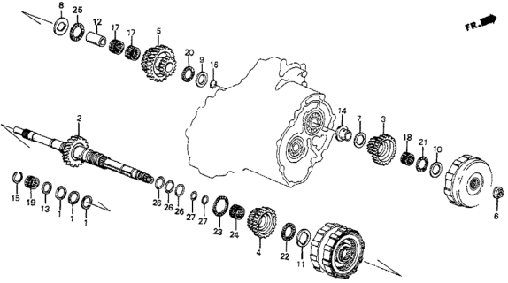 1987 Honda Prelude 2 Door SI KA 4AT AT Mainshaft Diagram
