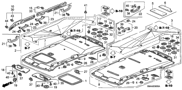 2006 Honda CR-V Lining, Roof *YR239L* (KI IVORY) Diagram for 83205-S9A-A81ZB