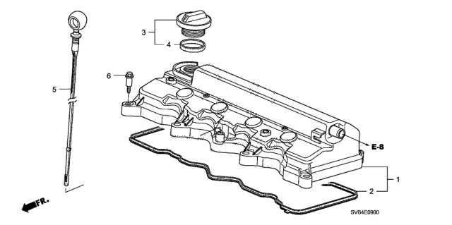 2011 Honda Civic Cylinder Head Cover (1.8L) Diagram