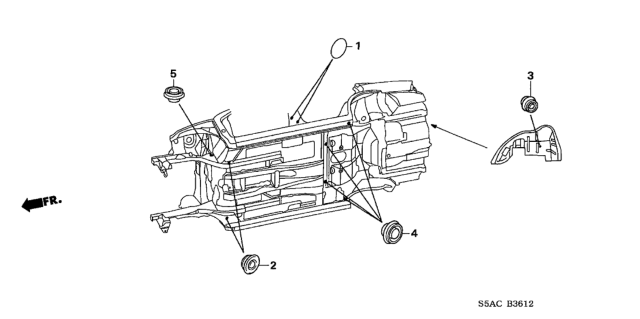 2005 Honda Civic Grommet (Under) Diagram