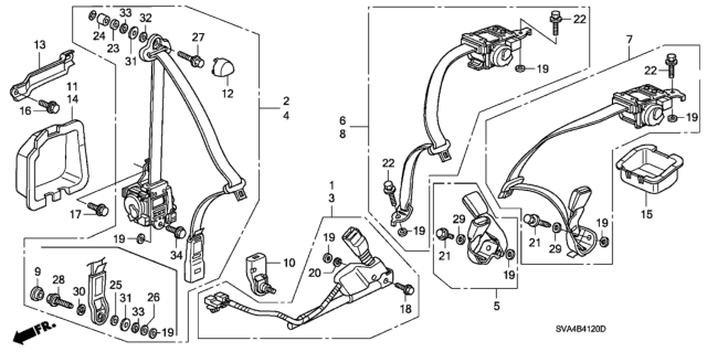 2006 Honda Civic Seat Belts Diagram