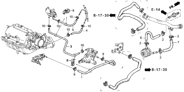 1994 Honda Prelude Water Hose Diagram