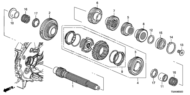 2019 Honda Fit Bearing, Needle (44.5X48.5X21.5) Diagram for 91103-R0Z-006