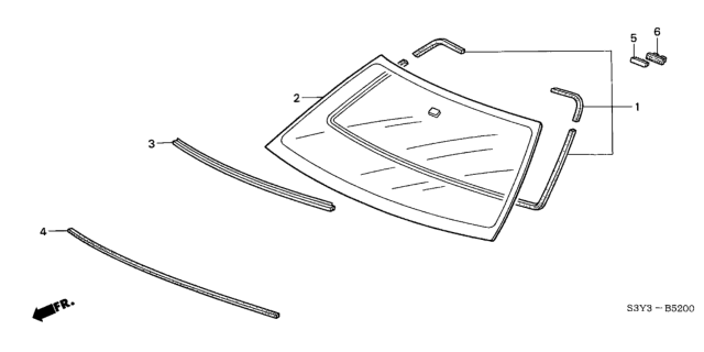 2001 Honda Insight Front Windshield Diagram