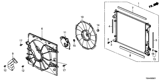 2017 Honda Civic Radiator (Toyo) Diagram