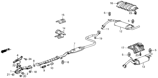 1987 Honda Civic Pipe B, Exhuast Diagram for 18220-SB3-023