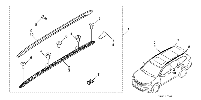 2016 Honda Pilot Roof Rails Diagram