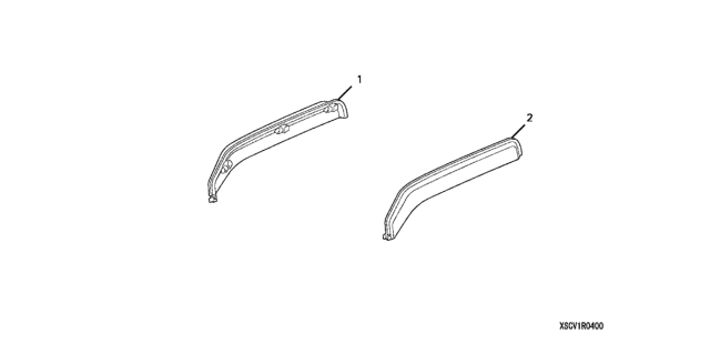 2009 Honda Element Visor, R. FR. Diagram for 08R04-SCV-0M001