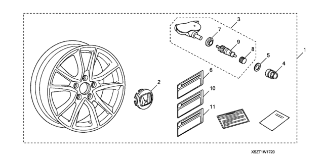 2014 Honda CR-Z Tire 205/45R17 Diagram for 42751-YOK-7010