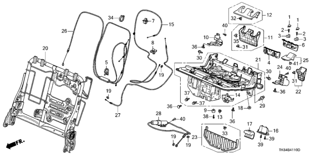 2013 Honda Odyssey Compensator, L. RR. Seat Diagram for 82634-TK8-A01