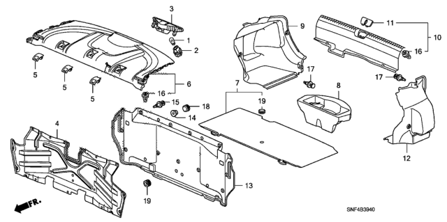 2007 Honda Civic Tray, RR. *YR327L* (PEARL IVORY) Diagram for 84505-SNF-A01ZB