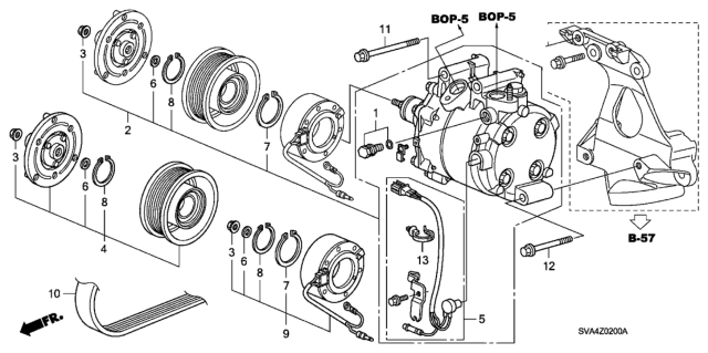 2009 Honda Civic A/C Compressor Diagram