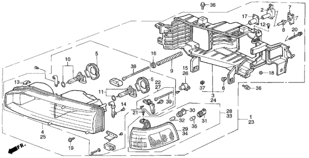 1991 Honda Accord Headlight Diagram