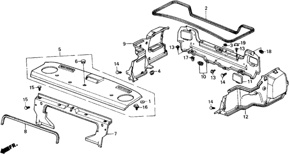 1988 Honda Accord Tray Assy., RR. *R92L* (MAUVE RED) Diagram for 84500-SG7-A20ZB