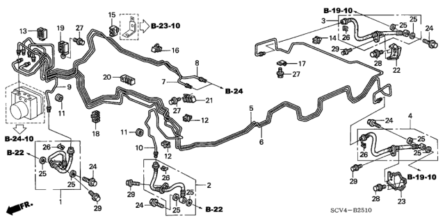 2003 Honda Element Pipe W, Brake Diagram for 46376-SCV-A00