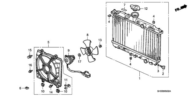 1988 Honda Civic Radiator (Toyo) Diagram for 19010-PM5-R02