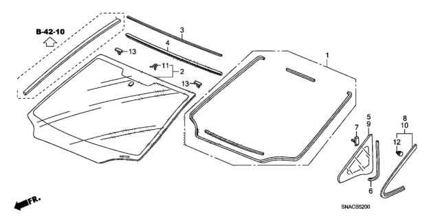 2010 Honda Civic Front Windshield Diagram