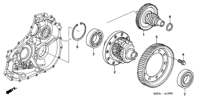 2005 Honda Civic CVT Differential (CVT) Diagram