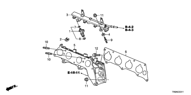 2013 Honda Civic Fuel Injector (2.4L) Diagram