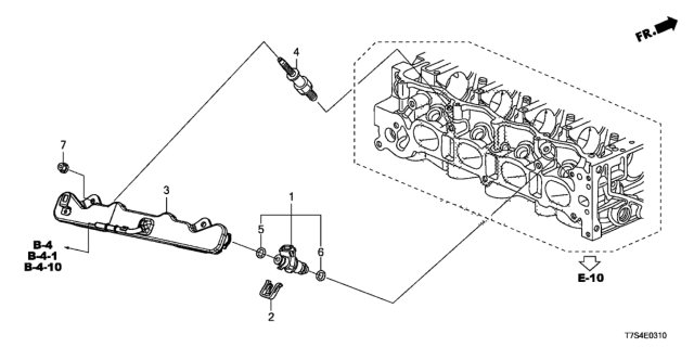 2018 Honda HR-V Injector Assembly, Fuel Diagram for 16450-RWK-003