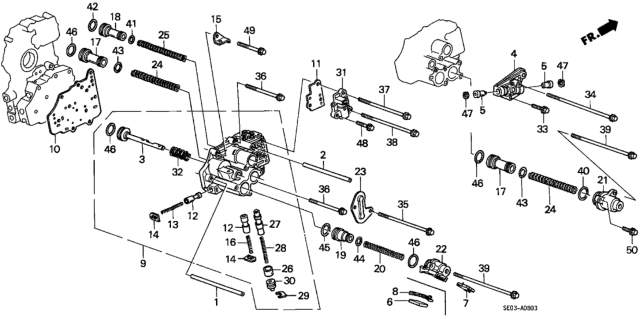 1989 Honda Accord AT Servo Body Diagram