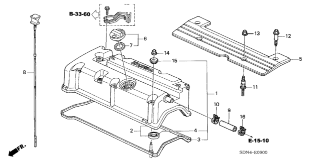 2004 Honda Accord Cylinder Head Cover (L4) Diagram