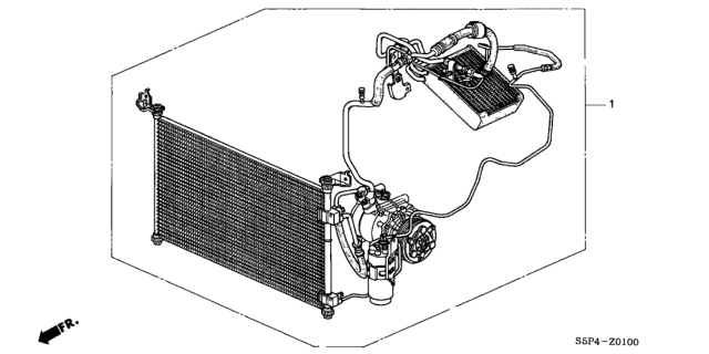 2003 Honda Civic Air Conditioner Assy. Diagram for 80000-S5D-A22