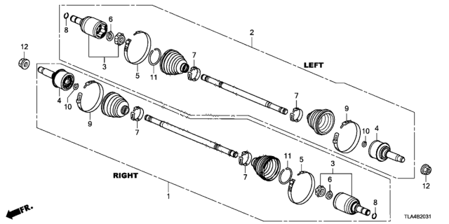 2019 Honda CR-V Rear Driveshaft Diagram