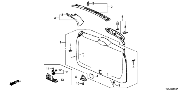 2016 Honda CR-V Garn Assy*YR416L* Diagram for 84485-T0A-A01ZA