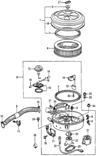 1981 Honda Prelude Case Assy., Air Cleaner Diagram for 17240-PB2-670