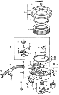 1981 Honda Prelude 2 Door ** KA HMT Air Cleaner Diagram