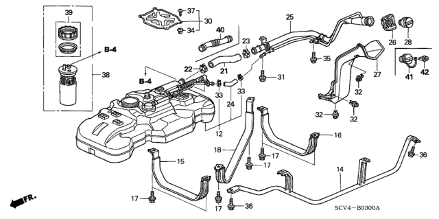 2004 Honda Element Tube, Filler Neck Diagram for 17651-SCV-A01