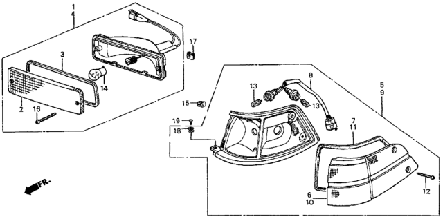 1983 Honda Prelude Front Combination Light Diagram