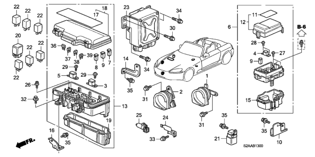 2008 Honda S2000 Control Unit (Engine Room) Diagram