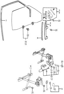 1984 Honda Accord Runchannel, Sash (Lower) Diagram for 75232-SA5-000