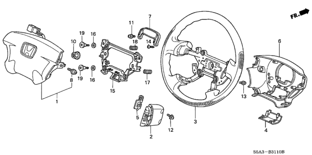 2001 Honda Civic Steering Wheel (SRS) Diagram