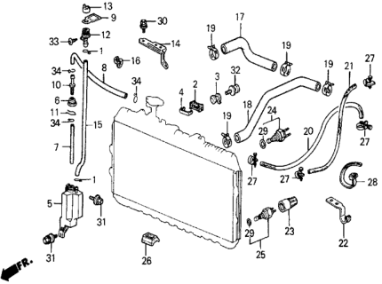 1984 Honda Civic Radiator Hose Diagram