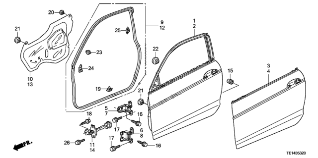 2012 Honda Accord Door Panels Diagram