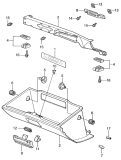 1981 Honda Civic 4 Door ** (1500) KA HMT Glove Box Components Diagram