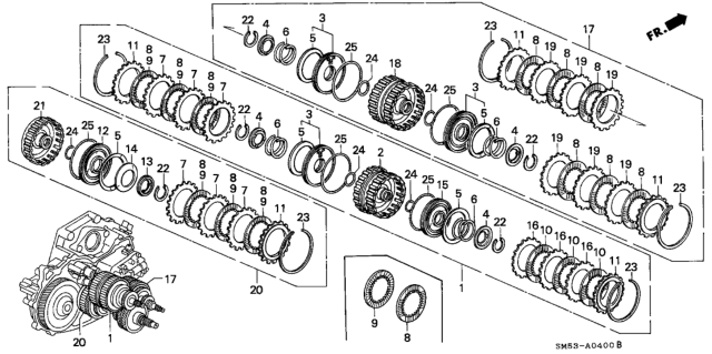 1993 Honda Accord 5 Door EX KL 4AT AT Clutch Diagram
