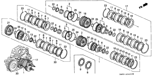 1991 Honda Accord AT Clutch Diagram