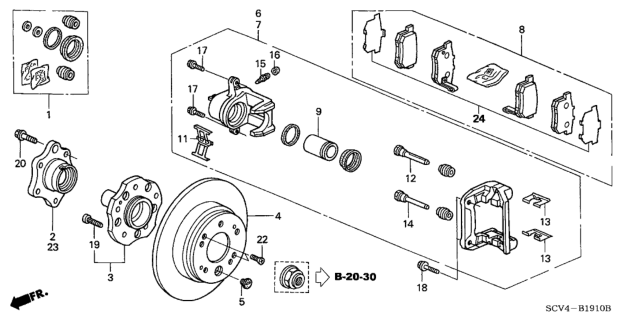 2003 Honda Element Rear Brake (Disk) Diagram