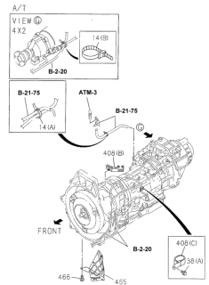 1998 Honda Passport 4 Door 4EX-L KA 4AT Wire Harness Bracket (Transmission) Diagram