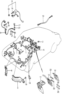 1981 Honda Prelude Cabin Wire Harness  - Battery Cable Diagram