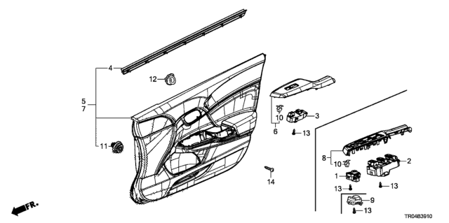 2012 Honda Civic Lining Assy., R. FR. Door *NH686L* (WARM GRAY) Diagram for 83500-TR0-A01ZA