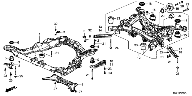 2020 Honda Passport STAY C, RR. Diagram for 50367-TGS-A00